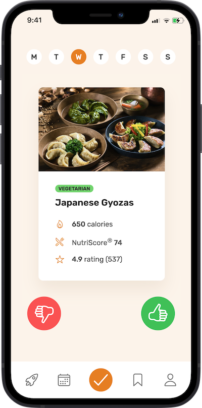 iPhone app meal approaving plan